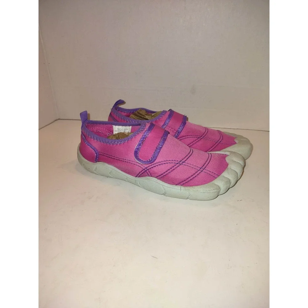 Personal Identity Kids Pink Purple Water Shoes Hook Loop Strap Size 4-5 USA